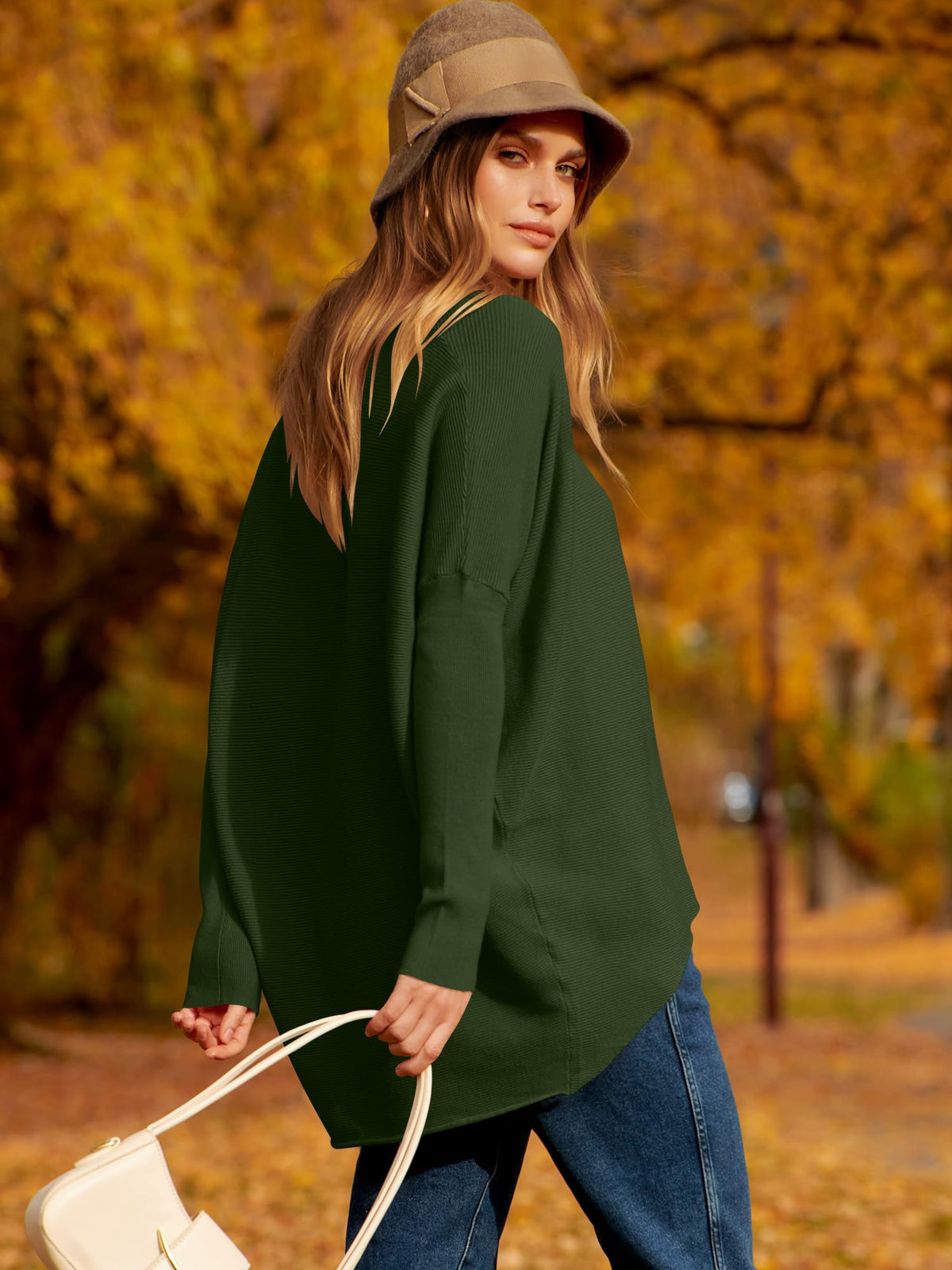 Women's Off Shoulder Long Sleeve Bat Sleeve